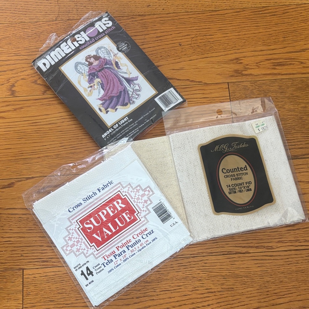 Dimensions 'Angel of Light' Cross Stitch Kit with Neutral Aida Fabrics